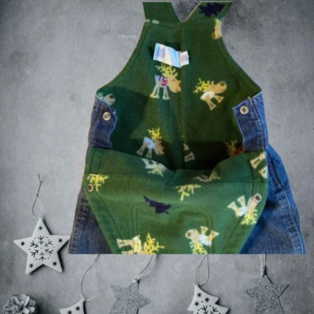 Old Navy Baby Winter Design Appliqué Jean Overalls